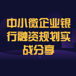 《中小微企业银行融资规划实战分享》